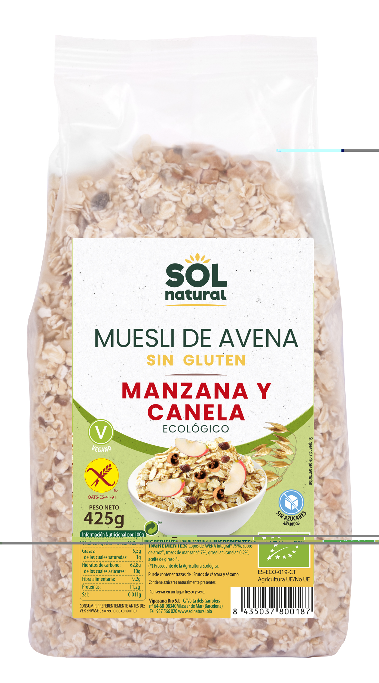 Solnatural - Solnatural Salvado de Avena Sin Gluten - 300gm : :  Otros Productos